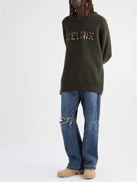 Men's Oversized Celine sweater in ribbed wool 